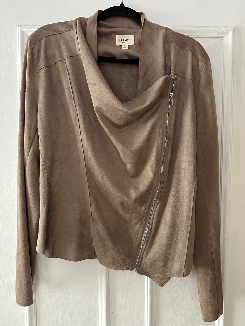 & Other Stories Taupe Asymmetrical Suede Jacket